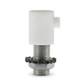 Serre-câble cylindrique en plastique, tube fileté M10x1 — Blanc