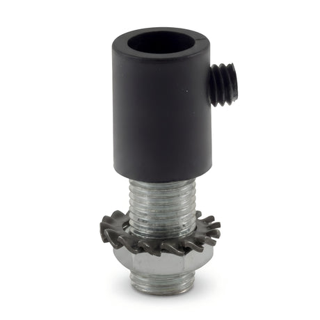 Serre-câble cylindrique en plastique, tube fileté M10x1 — Noir