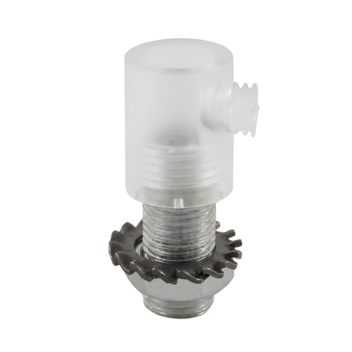 Serre-câble cylindrique en plastique, tube fileté M10x1 — Transparent