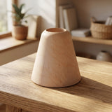 Socle de lampe conique en bois d'aulne pour douille E27