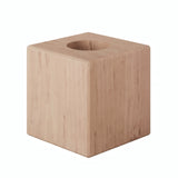 Socle de lampe cube en bois d'aulne pour douille E27 — Bois naturel