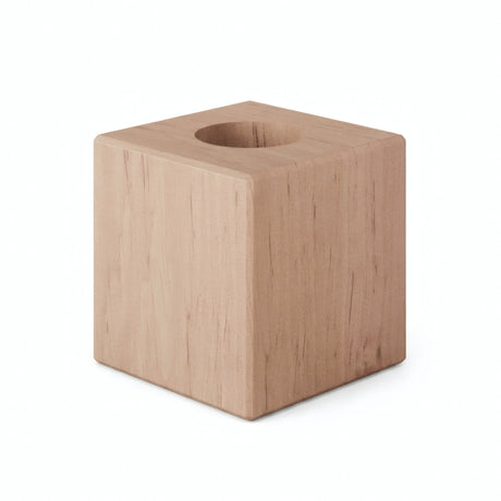 Socle de lampe cube en bois d'aulne pour douille E27 — Bois naturel