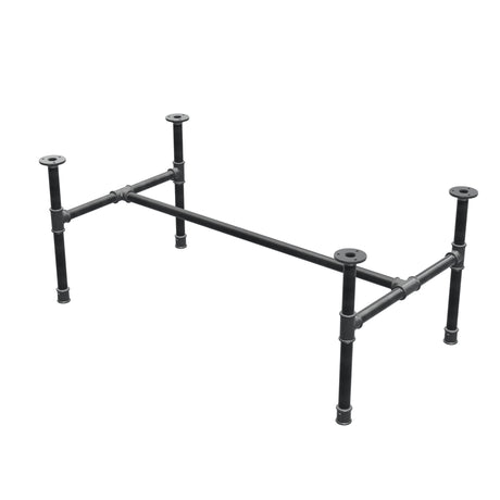Piètement de table basse industrielle en fonte, structure en H, 101 × 55 cm, hauteur 42 cm, vue trois quarts