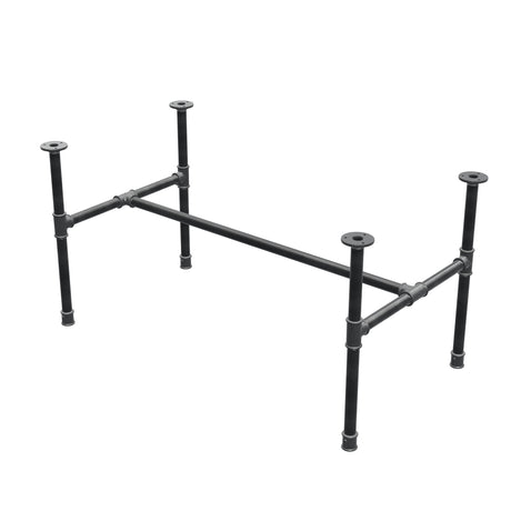 Piètement de table basse industrielle en fonte, structure en H, 101 × 55 cm, hauteur 52 cm, vue trois quarts