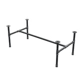 Piètement de table basse industrielle en fonte, structure en H, 111 × 55 cm, hauteur 42 cm, vue trois quarts