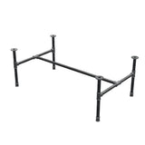 Piètement de table basse industrielle en fonte, structure en H, 111 × 65 cm, hauteur 42 cm, vue trois quarts