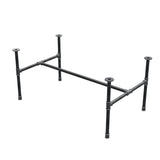 Piètement de table basse industrielle en fonte, structure en H, 111 × 65 cm, hauteur 52 cm, vue trois quarts