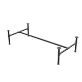 Piètement de table basse industrielle en fonte, structure en H, 131 × 65 cm, hauteur 32 cm, vue trois quarts