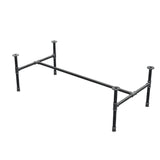 Piètement de table basse industrielle en fonte, structure en H, 131 × 65 cm, hauteur 42 cm, vue trois quarts