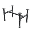 Piètement de table basse industrielle en fonte, structure en H, 51 × 35 cm, hauteur 32 cm, vue trois quarts