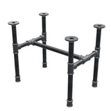 Piètement de table basse industrielle en fonte, structure en H, 51 × 35 cm, hauteur 42 cm, vue trois quarts