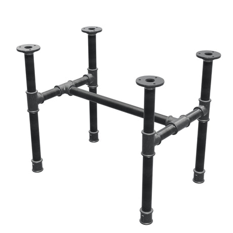 Piètement de table basse industrielle en fonte, structure en H, 51 × 35 cm, hauteur 42 cm, vue trois quarts