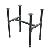 Piètement de table basse industrielle en fonte, structure en H, 51 × 35 cm, hauteur 52 cm, vue trois quarts