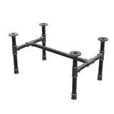 Piètement de table basse industrielle en fonte, structure en H, 61 × 39 cm, hauteur 32 cm, vue trois quarts