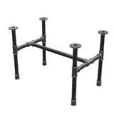 Piètement de table basse industrielle en fonte, structure en H, 61 × 39 cm, hauteur 42 cm, vue trois quarts
