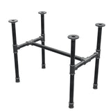 Piètement de table basse industrielle en fonte, structure en H, 61 × 39 cm, hauteur 52 cm, vue trois quarts