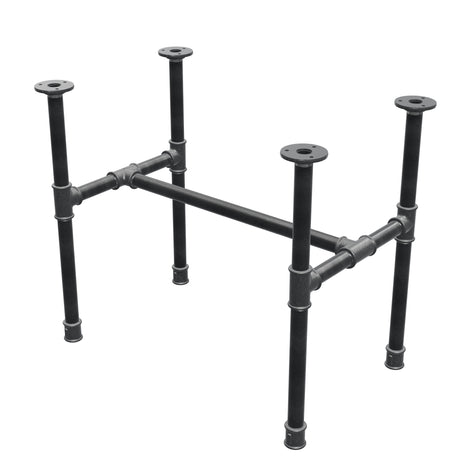 Piètement de table basse industrielle en fonte, structure en H, 61 × 39 cm, hauteur 52 cm, vue trois quarts