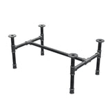 Piètement de table basse industrielle en fonte, structure en H, 71 × 45 cm, hauteur 32 cm, vue trois quarts