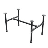 Piètement de table basse industrielle en fonte, structure en H, 71 × 45 cm, hauteur 42 cm, vue trois quarts