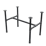 Piètement de table basse industrielle en fonte, structure en H, 71 × 45 cm, hauteur 52 cm, vue trois quarts