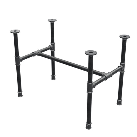 Piètement de table basse industrielle en fonte, structure en H, 71 × 45 cm, hauteur 52 cm, vue trois quarts