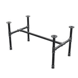 Piètement de table basse industrielle en fonte, structure en H, 81 × 45 cm, hauteur 42 cm, vue trois quarts