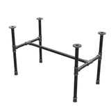 Piètement de table basse industrielle en fonte, structure en H, 81 × 45 cm, hauteur 52 cm, vue trois quarts