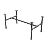 Piètement de table basse industrielle en fonte, structure en H, 91 × 51 cm, hauteur 42 cm, vue trois quarts