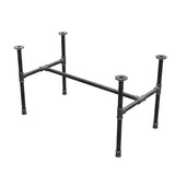 Piètement de table basse industrielle en fonte, structure en H, 91 × 51 cm, hauteur 52 cm, vue trois quarts