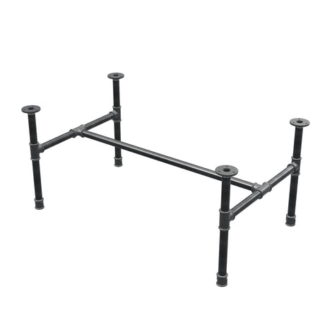 Piètement de table basse industrielle en fonte, structure en H, 91 × 55 cm, hauteur 42 cm, vue trois quarts