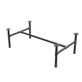 Piètement de table basse industrielle en fonte, structure en H, 96 × 55 cm, hauteur 32 cm, vue trois quarts