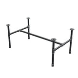 Piètement de table basse industrielle en fonte, structure en H, 96 × 55 cm, hauteur 42 cm, vue trois quarts