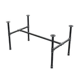 Piètement de table basse industrielle en fonte, structure en H, 96 × 55 cm, hauteur 52 cm, vue trois quarts