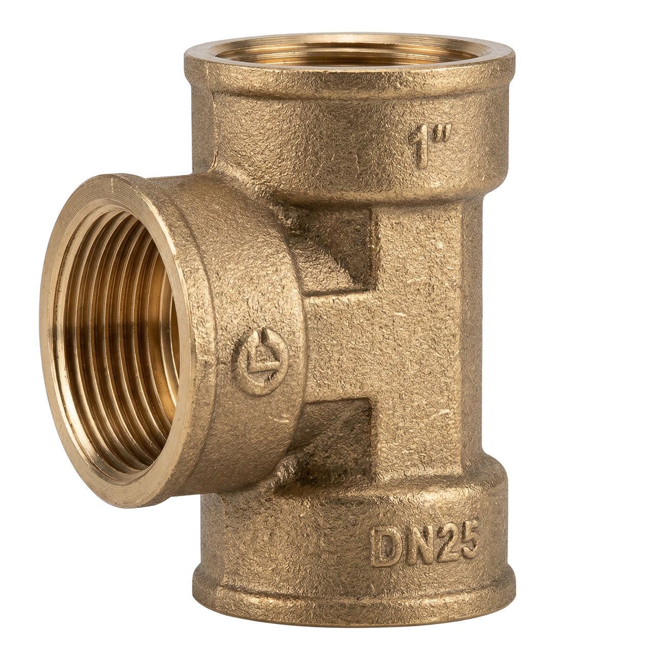 Té égal femelle-femelle-femelle en laiton CW617N BSP - vue de face