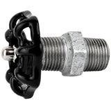 Volant noir 52 mm sur mamelon, 1/2'' écrou inox, raccord en fonte galvanisée