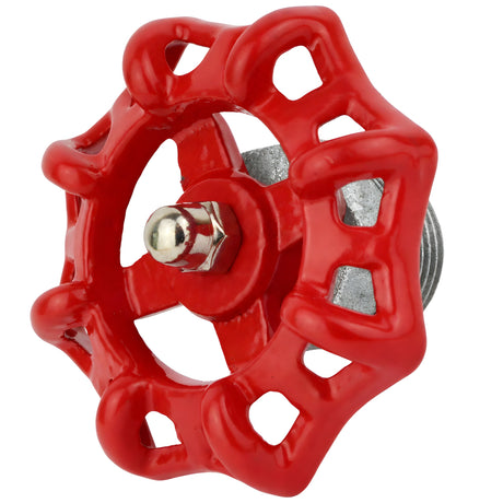 Volant rouge 72 mm sur demi-mamelon, 1/2'' écrou inox, raccord en fonte galvanisée