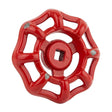 Volant rouge en fonte 52 mm second choix, éclats de peinture laissant voir la fonte