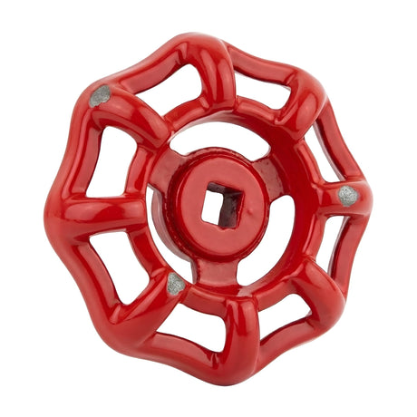Volant rouge en fonte 52 mm second choix, éclats de peinture laissant voir la fonte