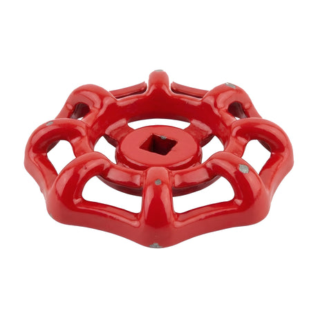 Volant de vanne rouge en fonte 58 mm second choix, éclats de peinture