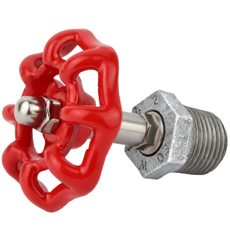 Volant rouge sur demi-mamelon allongé, 52 mm, raccord en fonte galvanisée