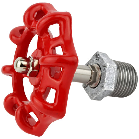 Volant rouge sur demi-mamelon allongé, 72 mm, raccord en fonte galvanisée