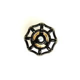 Bouton poignée de porte avec volant noir de vanne en laiton style steampunk