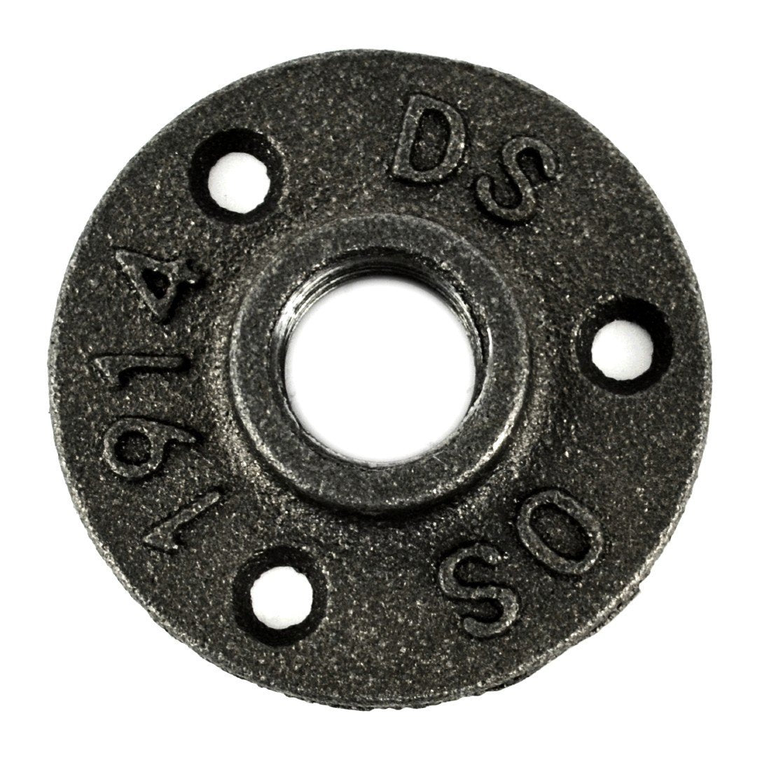 Lot De 10 Brides De Plancher Noires En Fonte - Style Industriel - Filetage BSP DN20 3/4" - Pour Meubles, Étagères, Rails - 11