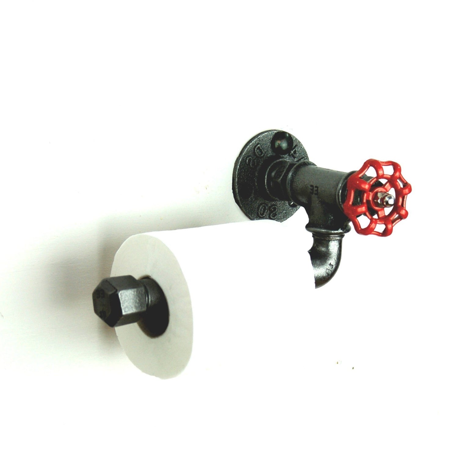 dérouleur de papier toilette avec tube à gauche