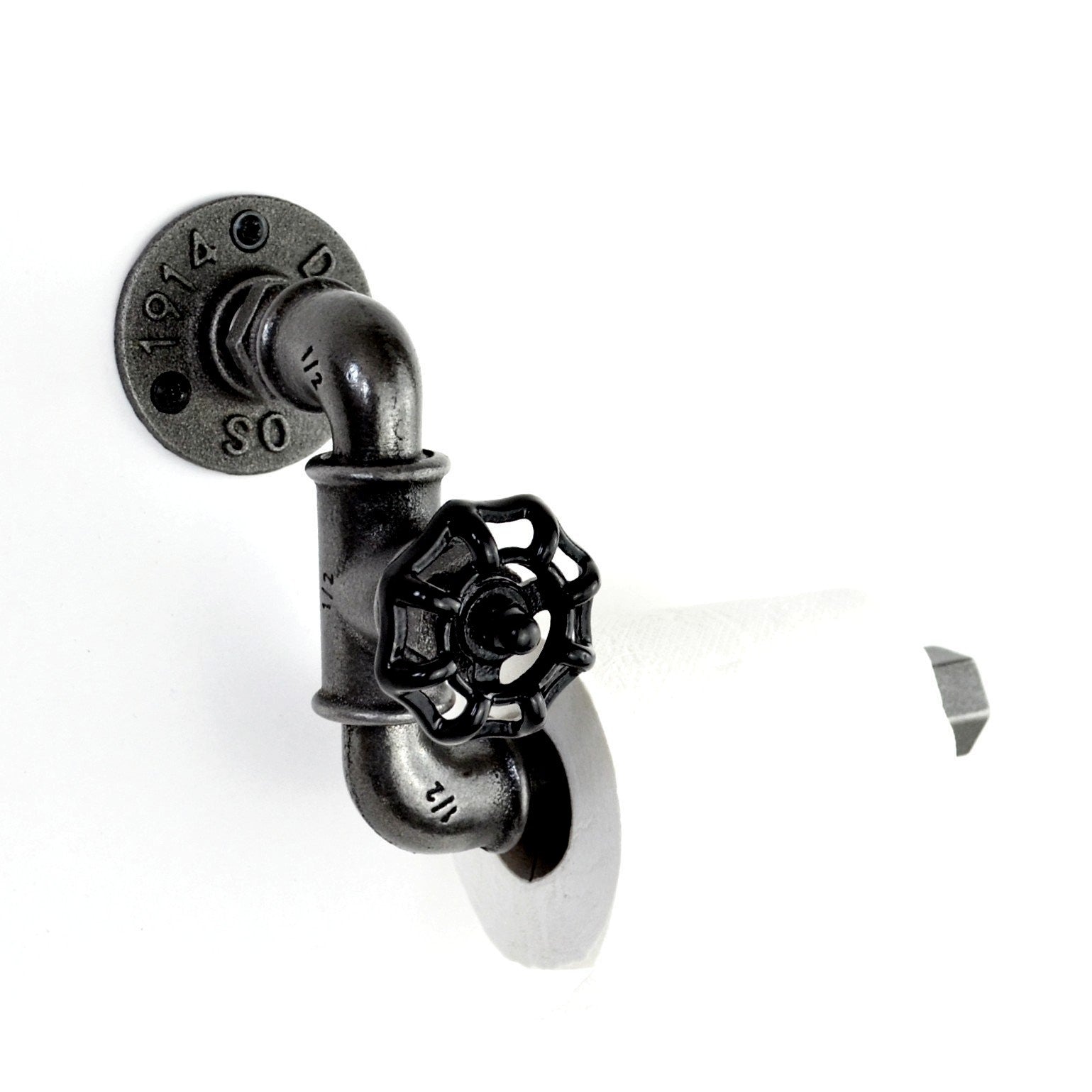 Dérouleur papier WC à volant - Modèle 2 - petit volant noir