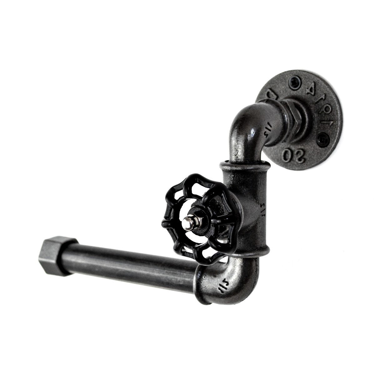 dérouleur de papier WC avec vanne à volant noir