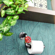 Dérouleur Papier WC Style Vanne Rouge | Modèle 3, Petit Volant Fonte & Laiton