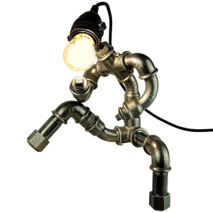 lampe robot steampunk en metal