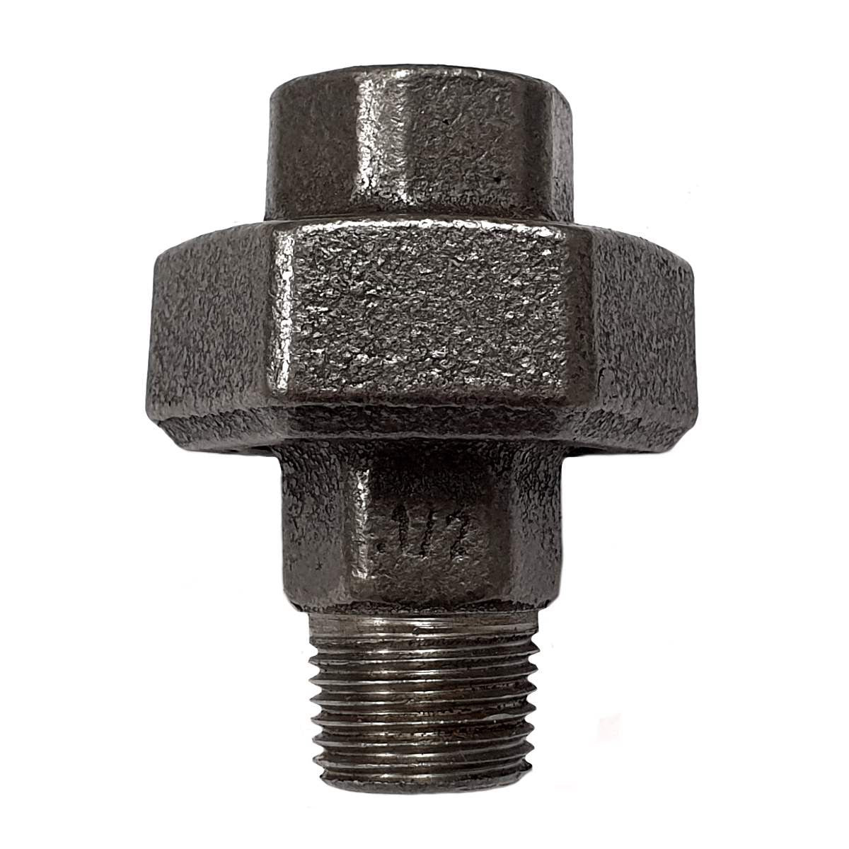 Raccord fonte noire union conique Mal/Fem filetage 1/2" Ø21 sur filets 