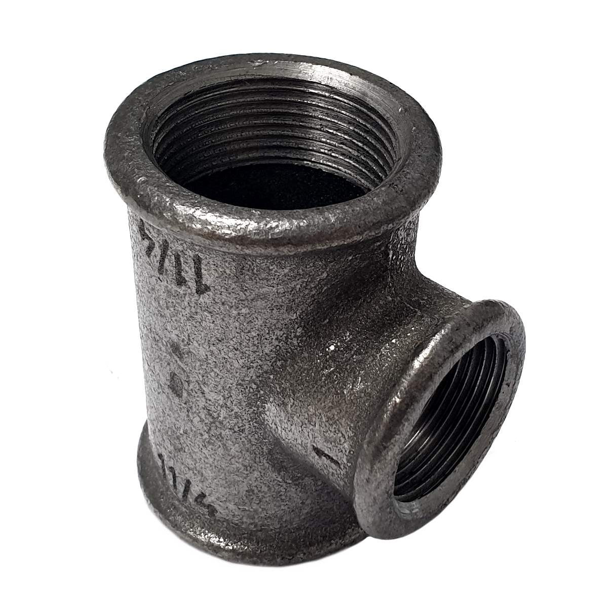 Raccord Té réduit fonte noire Fem/Fem/Fem